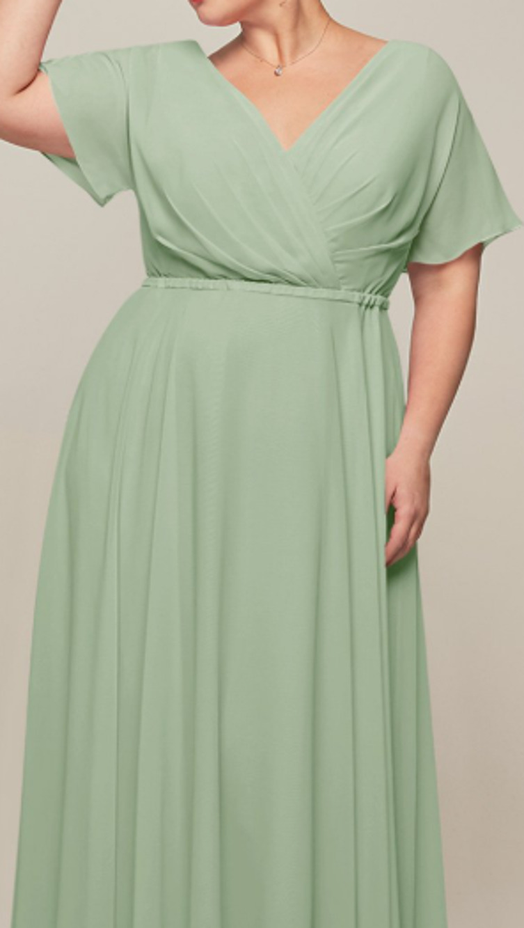 AW BRIDAL 16 1X plus sage green Ginny formal bridesmaid  maxi dress NEW 0b1